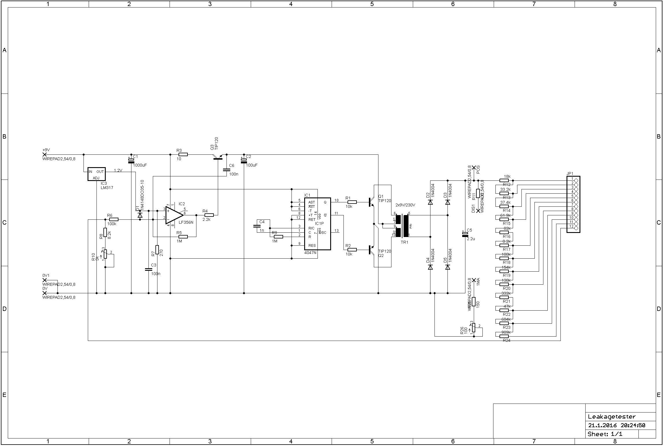 Carlson Capacitor Leakage Tester » Diagram Board